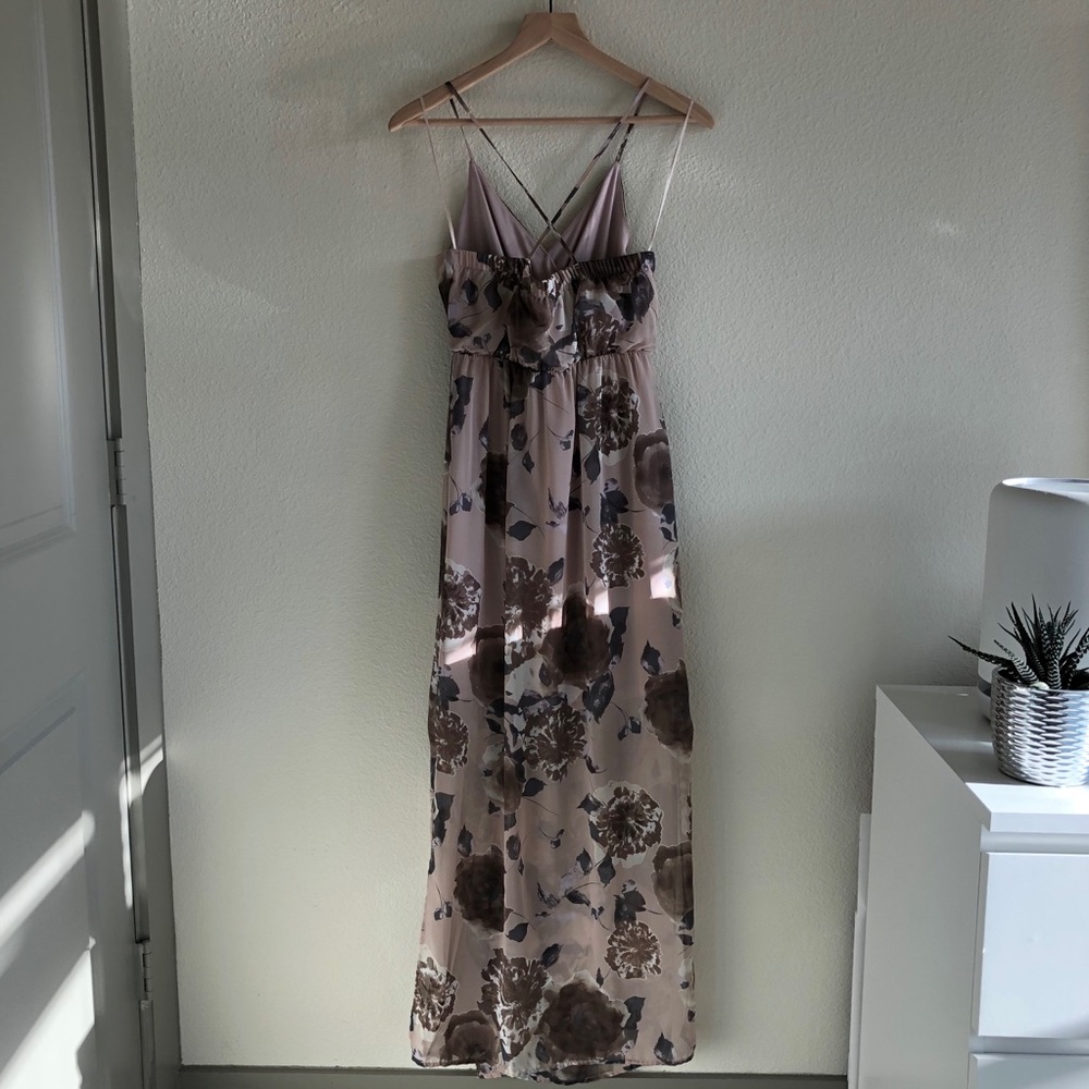 Sienna Sky Floral Mauve Maxi Dress w/ Sheer Overlay - Picture 11 of 15